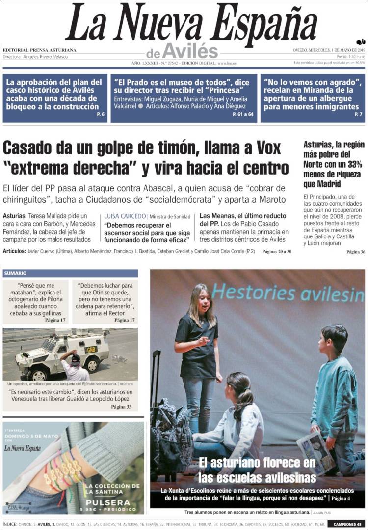 Portada de La Nueva España - Avilés (Espa&ntilde;a)