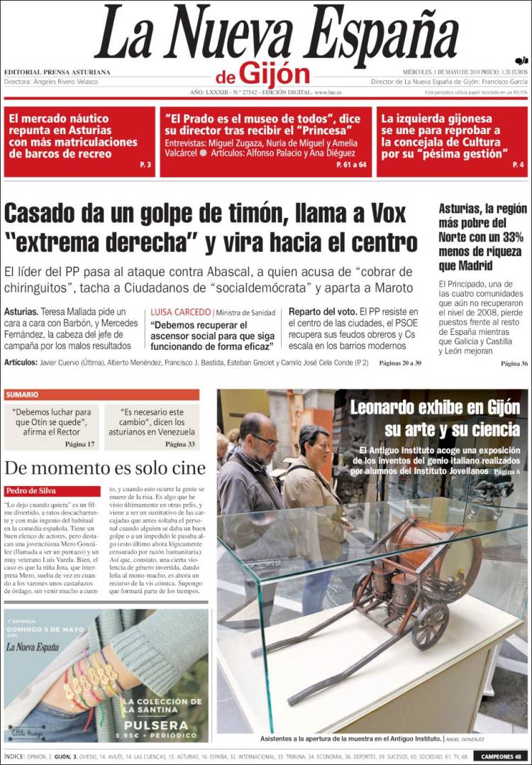 Portada de La Nueva España - Gijón (Espa&ntilde;a)