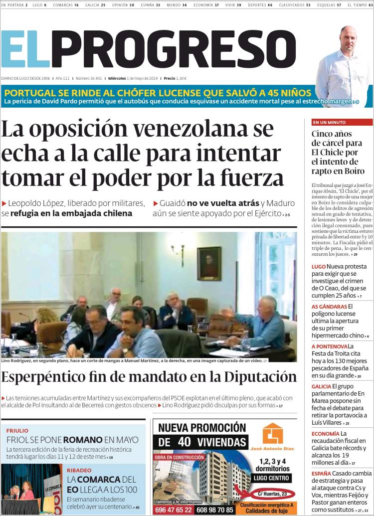 Portada de El Progreso (Espa&ntilde;a)