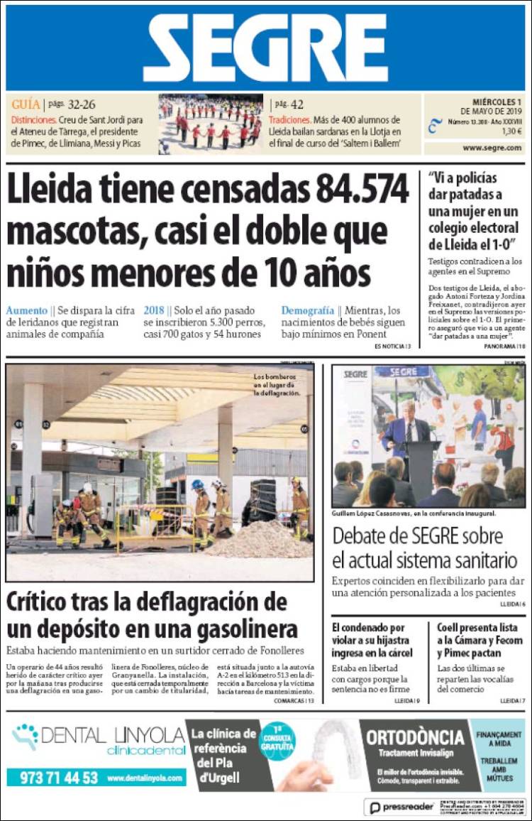 Portada de Segre  (Espa&ntilde;a)