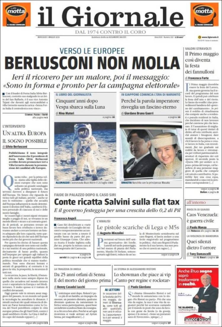 Portada de il Giornale (Italia)