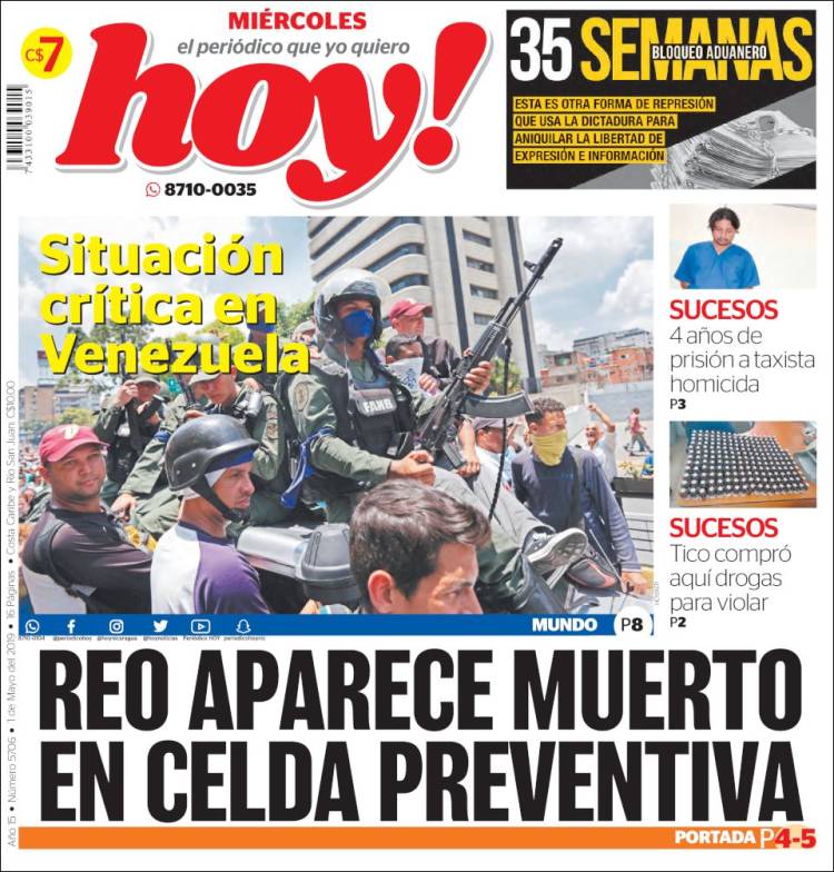 Portada de Hoy (Nicaragua)