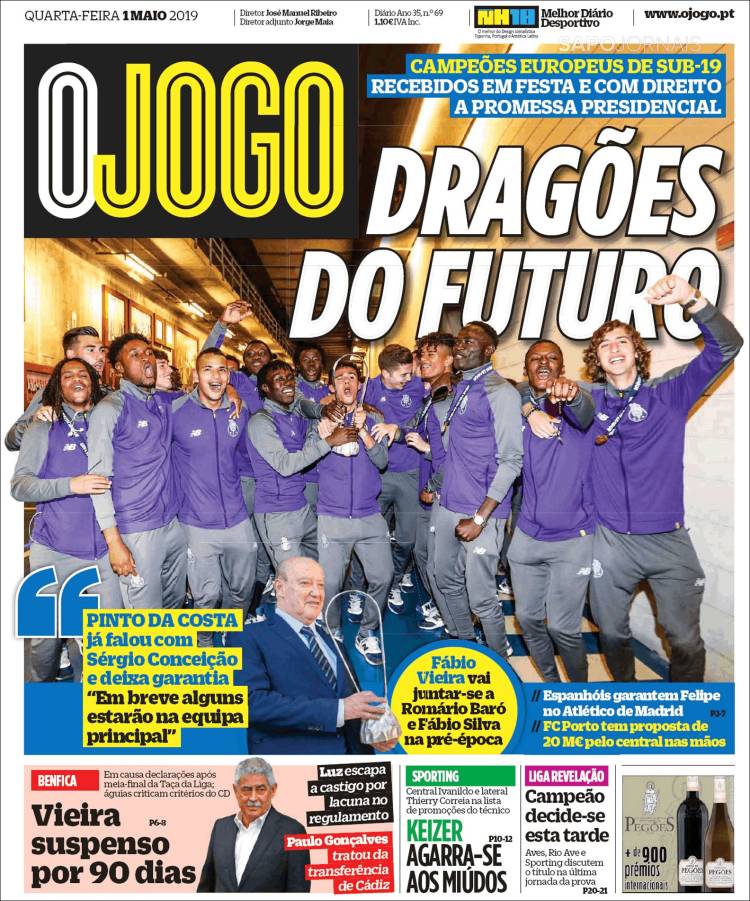 Portada de O Jogo (Portugal)