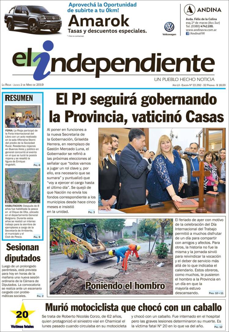 Portada de El Independiente (Argentina)