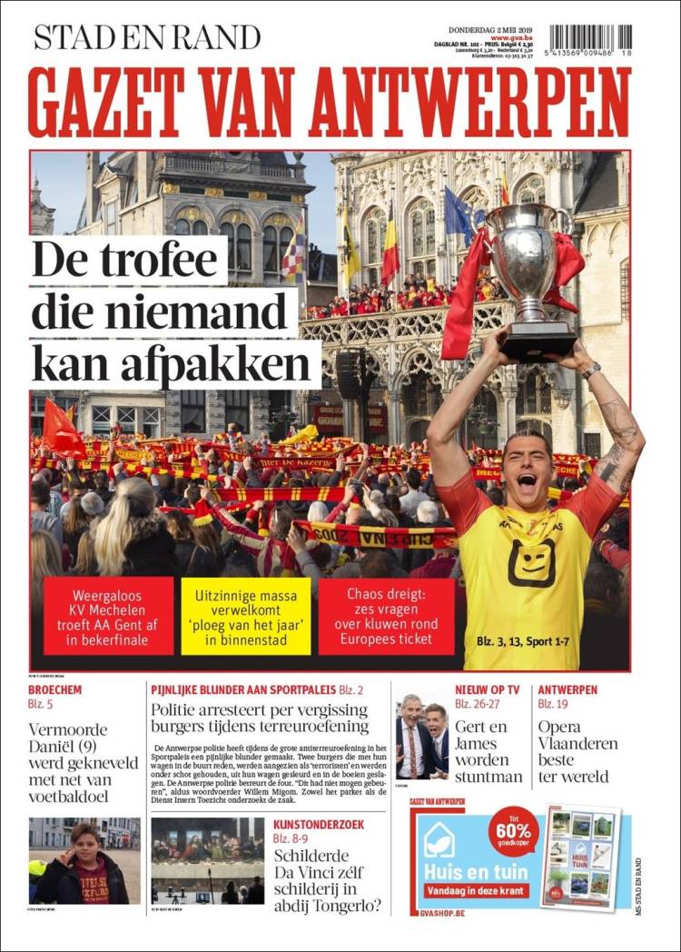 Portada de Gazet van Antwerpen (B&eacute;lgica)