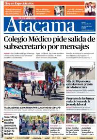 Portada de Diario de Atacama (Chile)