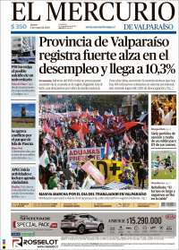 Portada de Mercurio de Valparaiso (Chile)