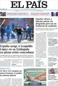 Portada de El País (España)