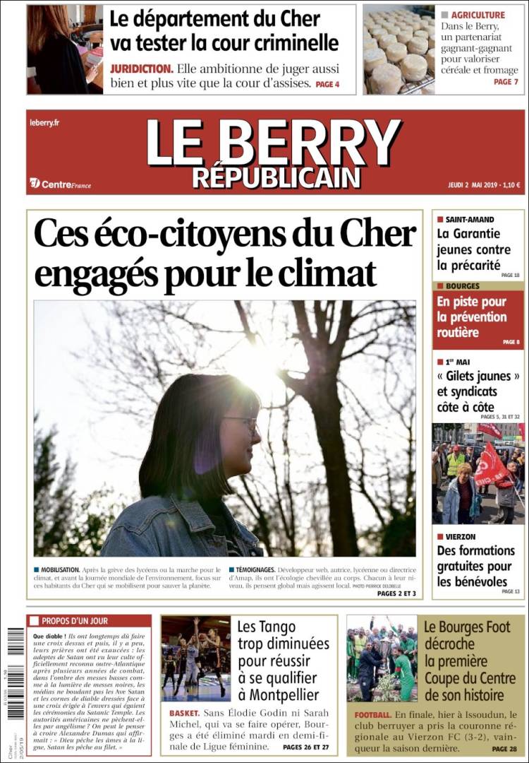 Portada de Berry Republicain (Francia)