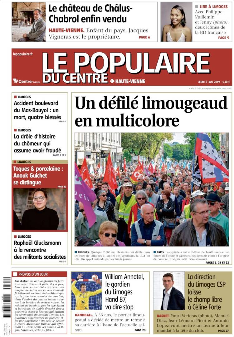 Portada de Le Populaire du Centre (Francia)