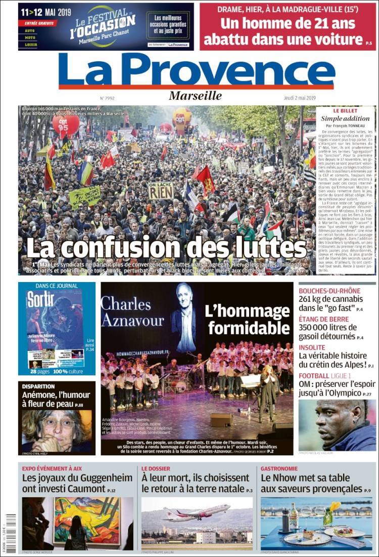Portada de La Provence (Francia)
