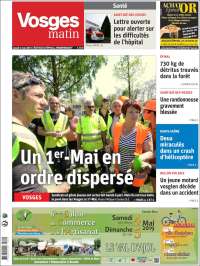 Portada de Vosges Matin (Francia)