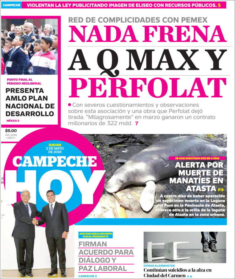 Portada de Campeche Hoy (México)