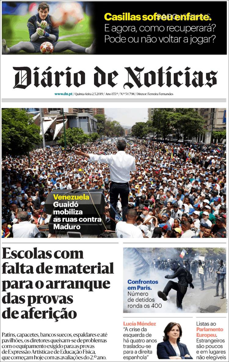 Portada de Diário de Noticias (Portugal)