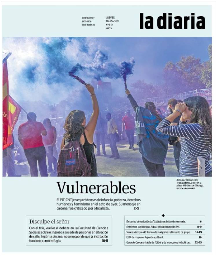 Portada de La Diaria (Uruguay)