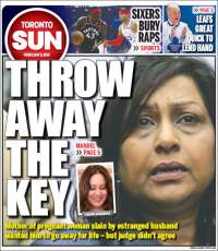 Portada de The Toronto Sun (Canadá)