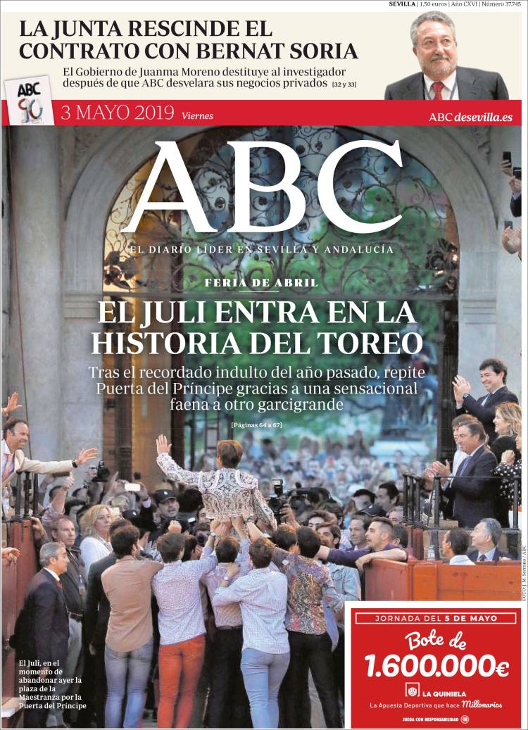 Portada de ABC - Sevilla (España)