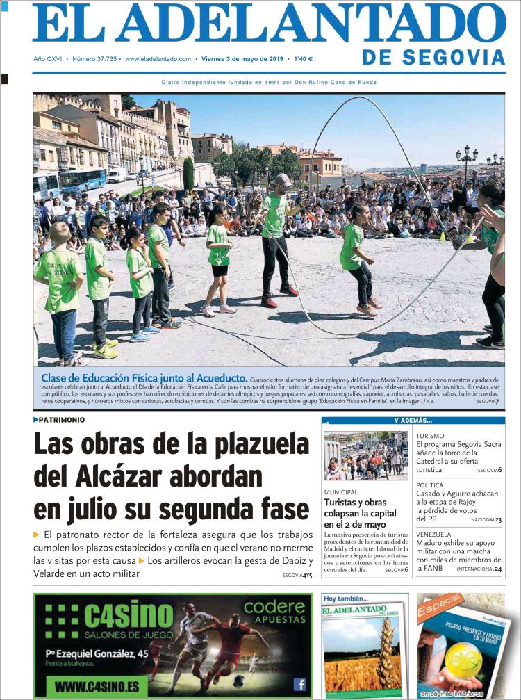 Portada de El Adelantado de Segovia (España)