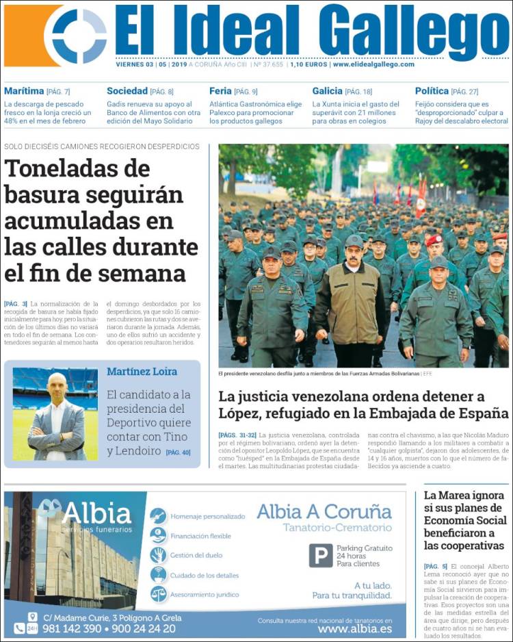 Portada de El Ideal Gallego (España)