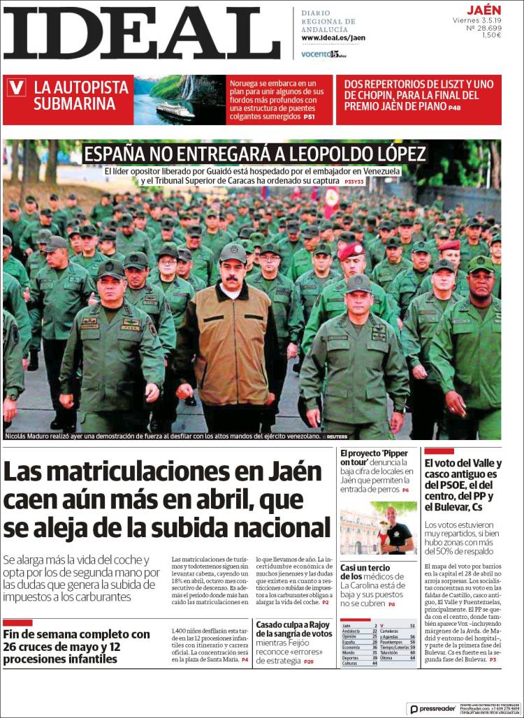 Portada de El Ideal de Jaén (España)