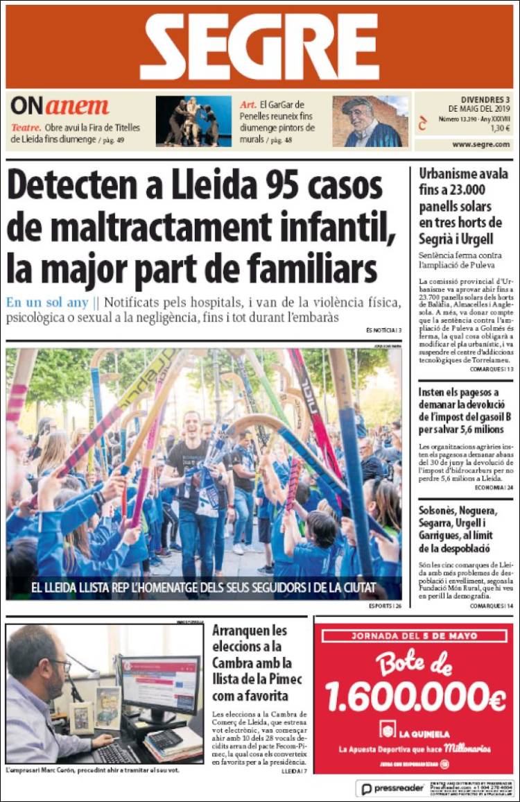 Portada de Segre (España)