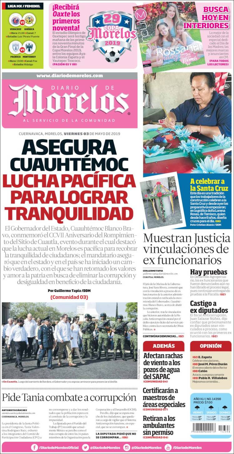 Portada de Diario de Morelos (México)