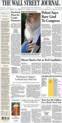 Portada de Wall Street Journal (USA)