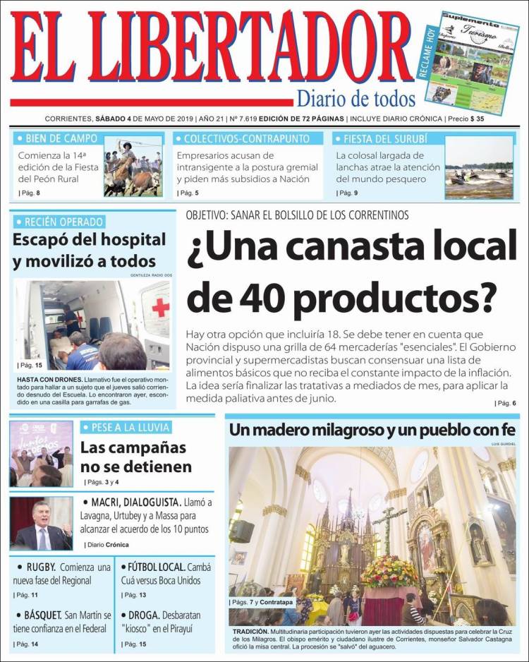Portada de Diario El Libertador (Argentina)