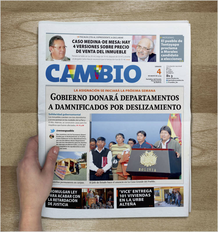 Portada de Cambio (Bolivia)