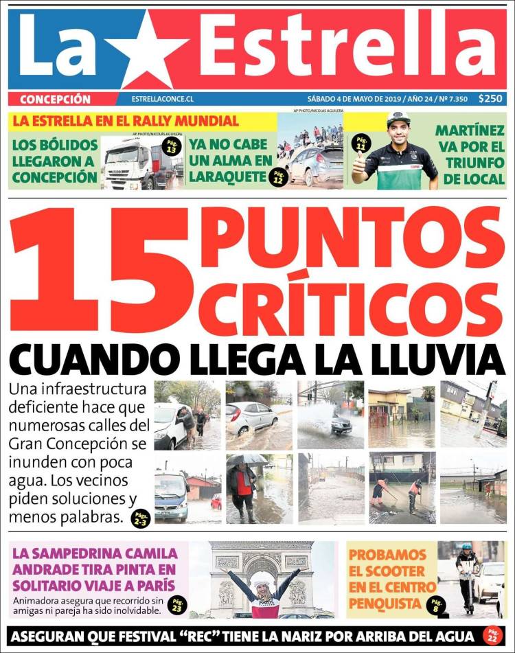 Portada de La Estrella de Concepción (Chile)