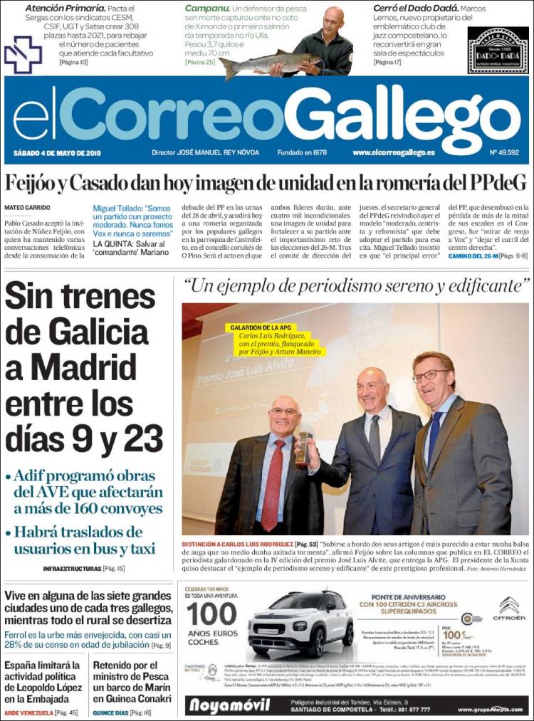 Portada de El Correo Gallego (Espa&ntilde;a)