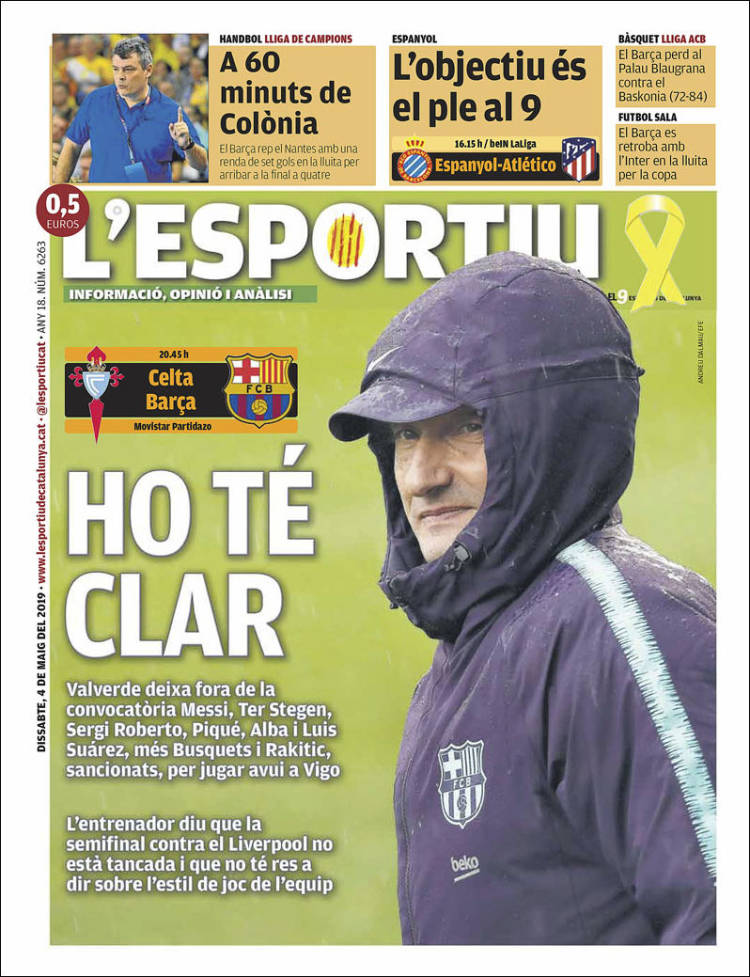 Portada de L'Esportiu (Espa&ntilde;a)