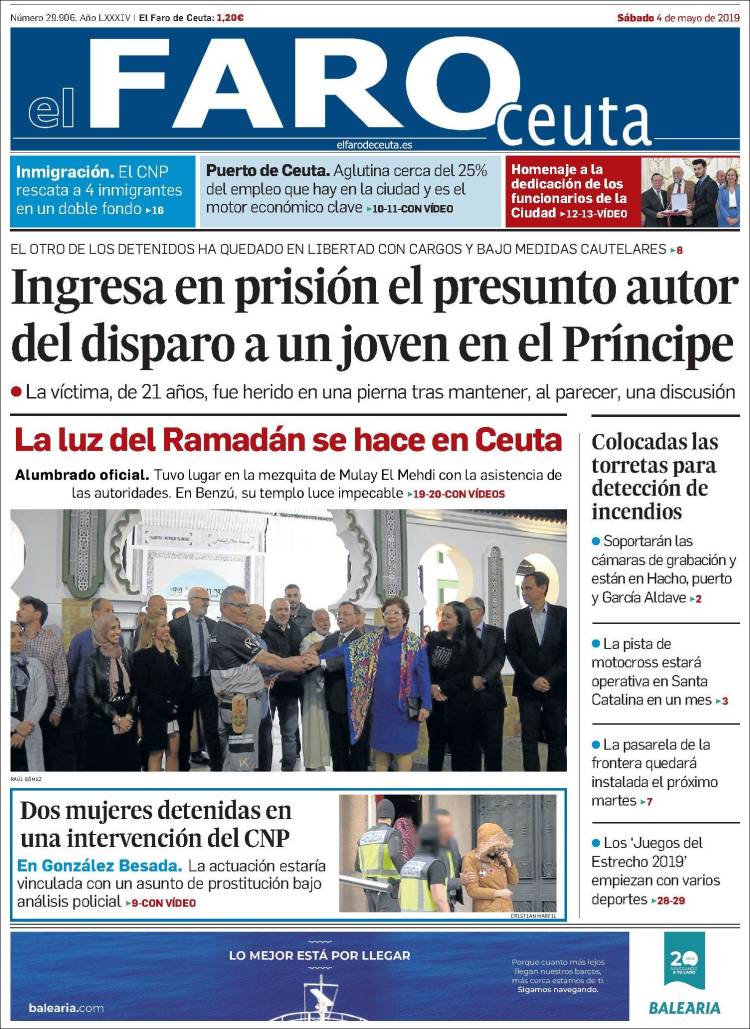 Portada de El Faro de Ceuta (Espa&ntilde;a)