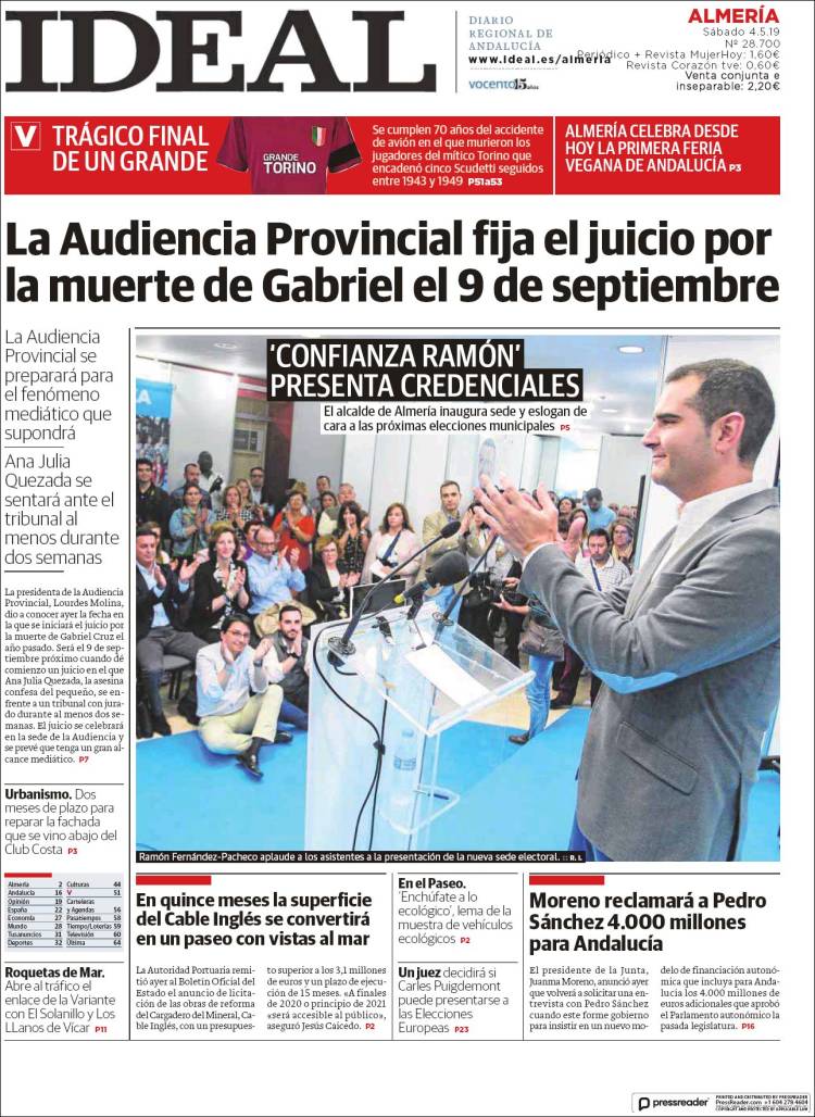 Portada de Ideal Almeria (Espa&ntilde;a)