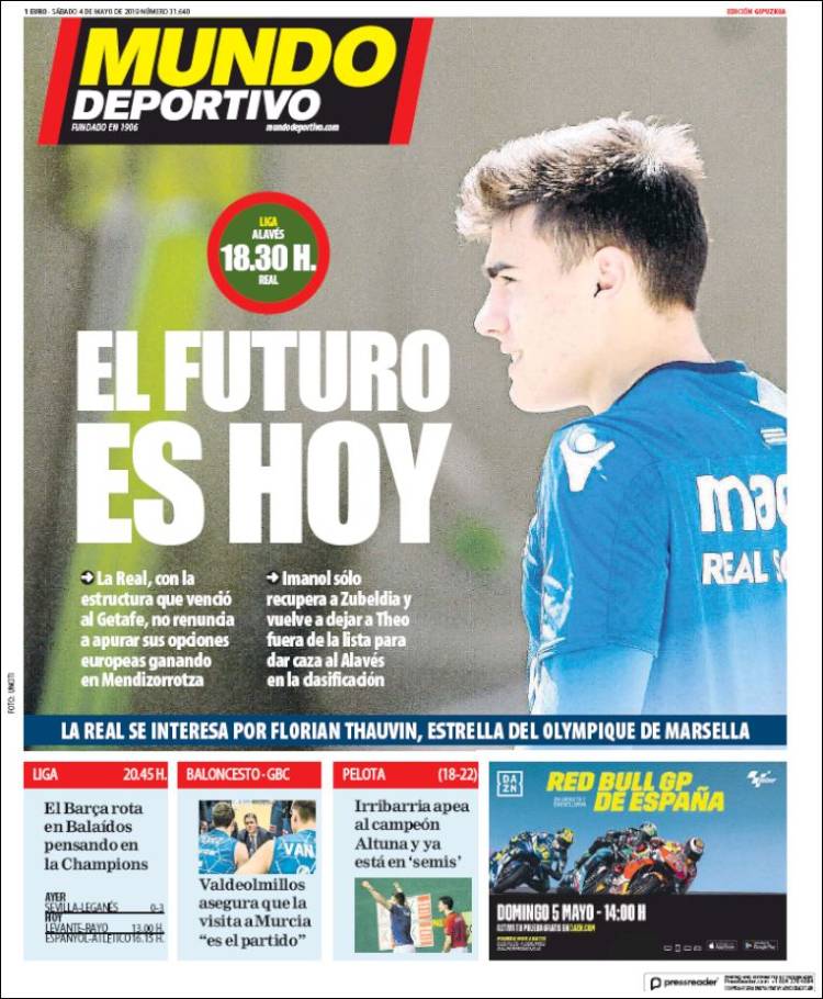 Portada de Mundo Deportivo Gipuzkoa (Espa&ntilde;a)