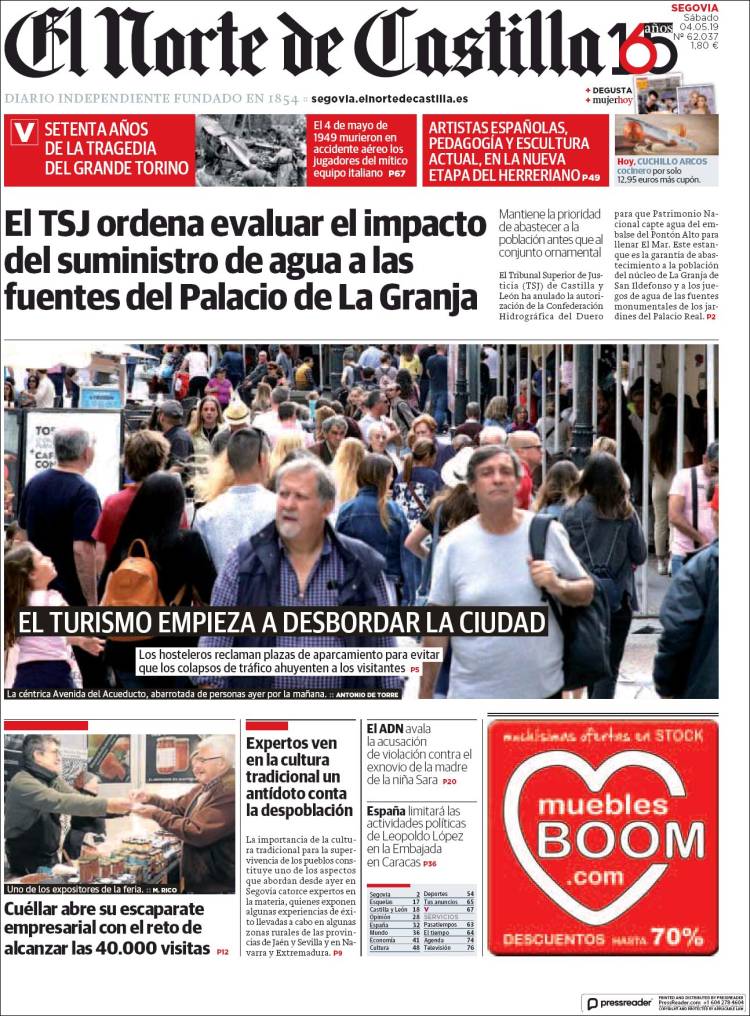 Portada de Norte de Castilla - Segovia (Espa&ntilde;a)