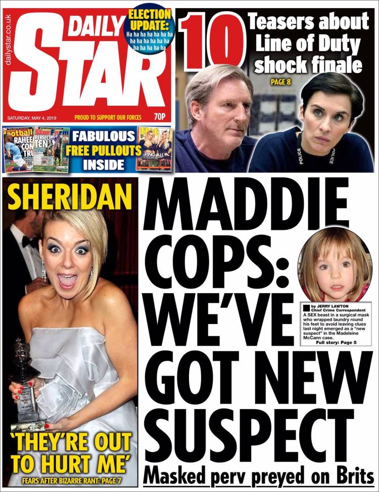 Portada de Daily Star (Reino Unido)