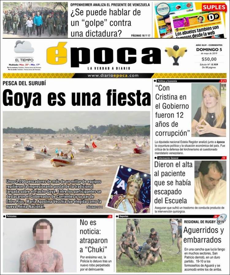 Portada de Diario Época (Argentina)