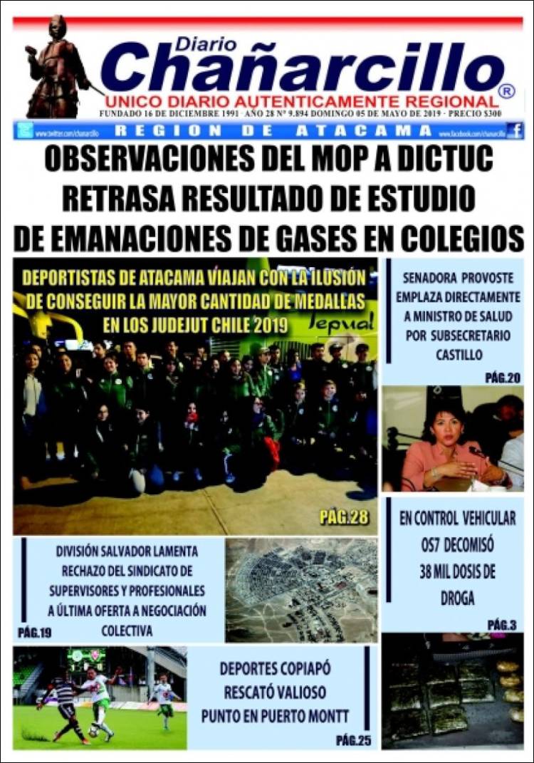 Portada de Diario Chañarcillo (Chile)