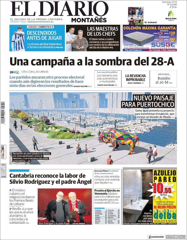 Portada de El Diario Montañés (Espa&ntilde;a)
