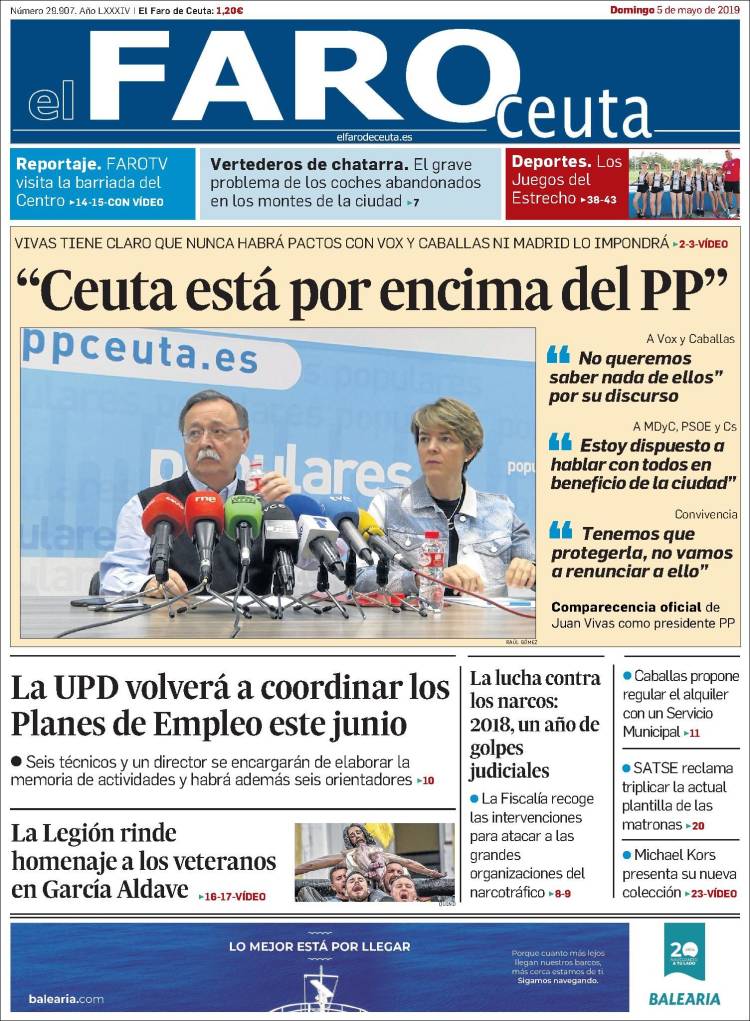 Portada de El Faro de Ceuta (Espa&ntilde;a)