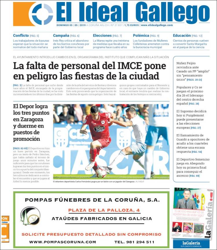Portada de El Ideal Gallego (Espa&ntilde;a)