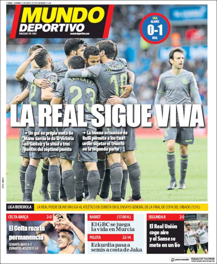 Portada de Mundo Deportivo Gipuzkoa (Espa&ntilde;a)