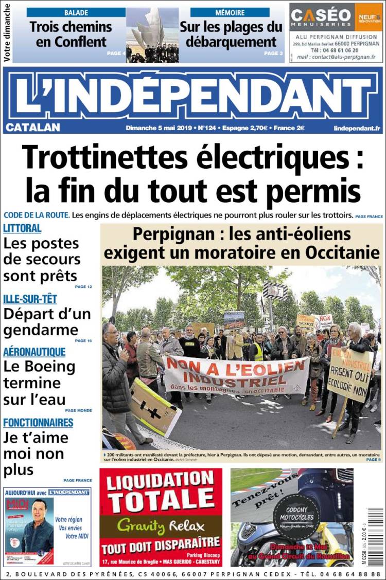 Portada de Le Indépendant (Francia)