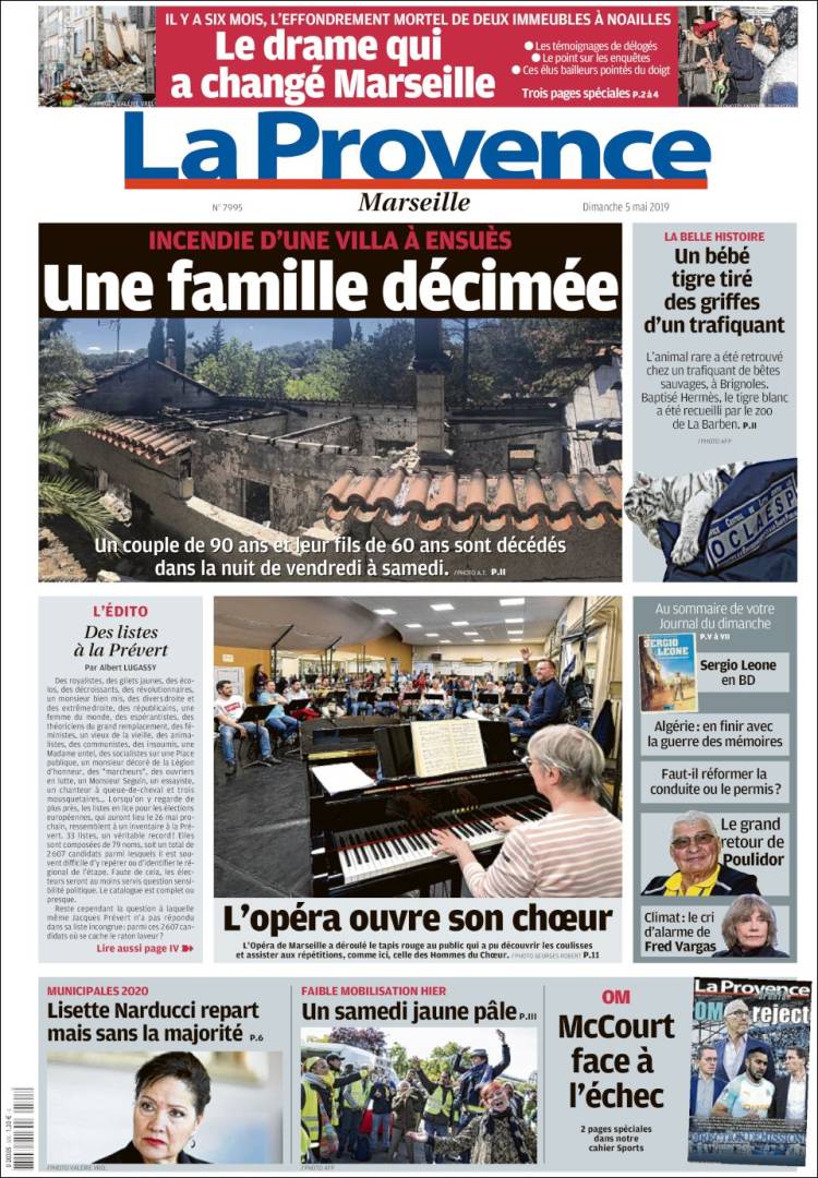 Portada de La Provence (Francia)