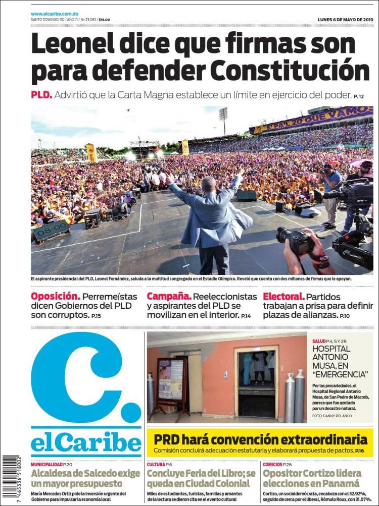 Portada de El Caribe (R. Dominicaine)