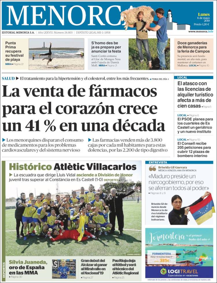 Portada de Menorca - Diario Insular (España)