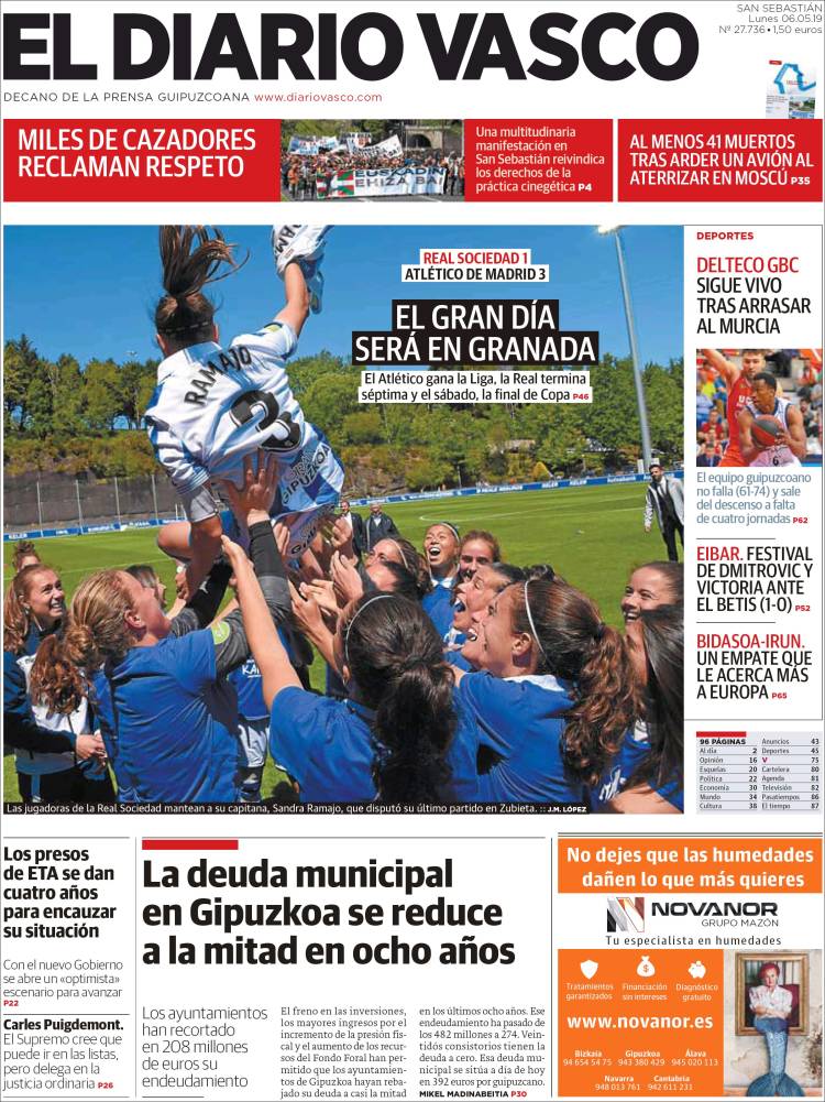 Portada de Diario Vasco (España)