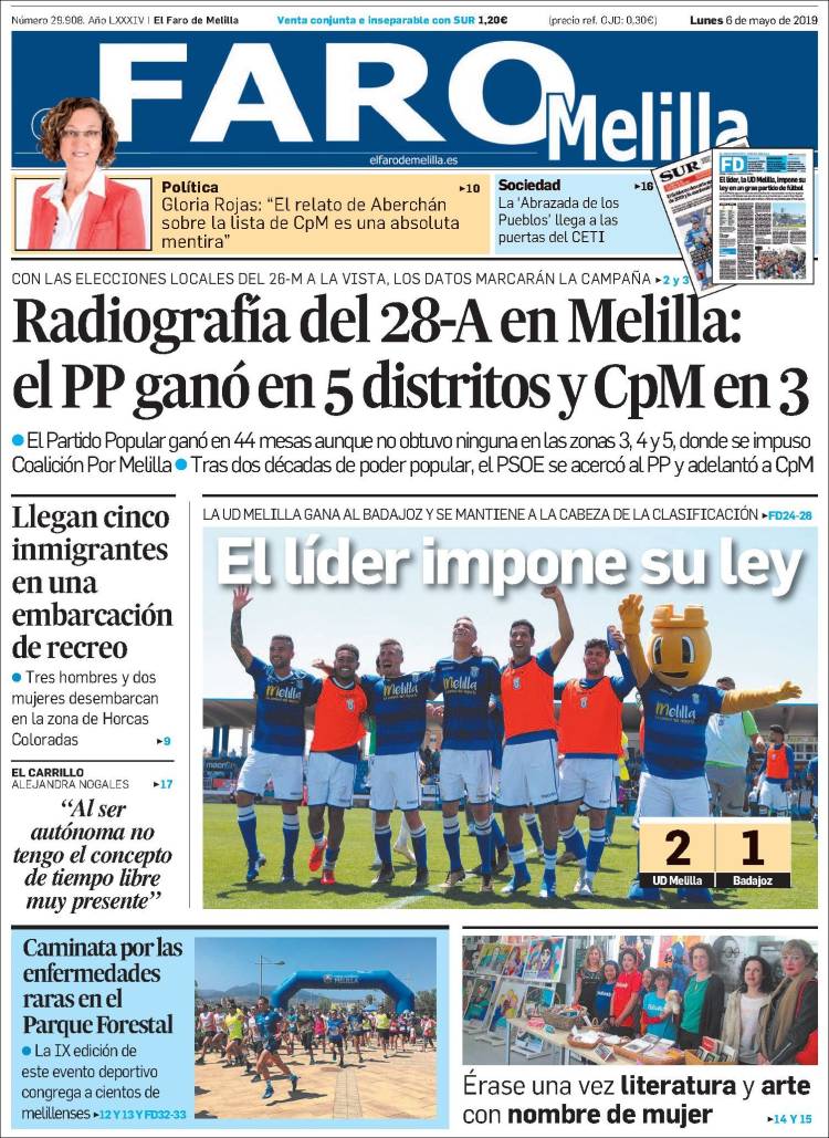 Portada de El Faro de Melilla (España)