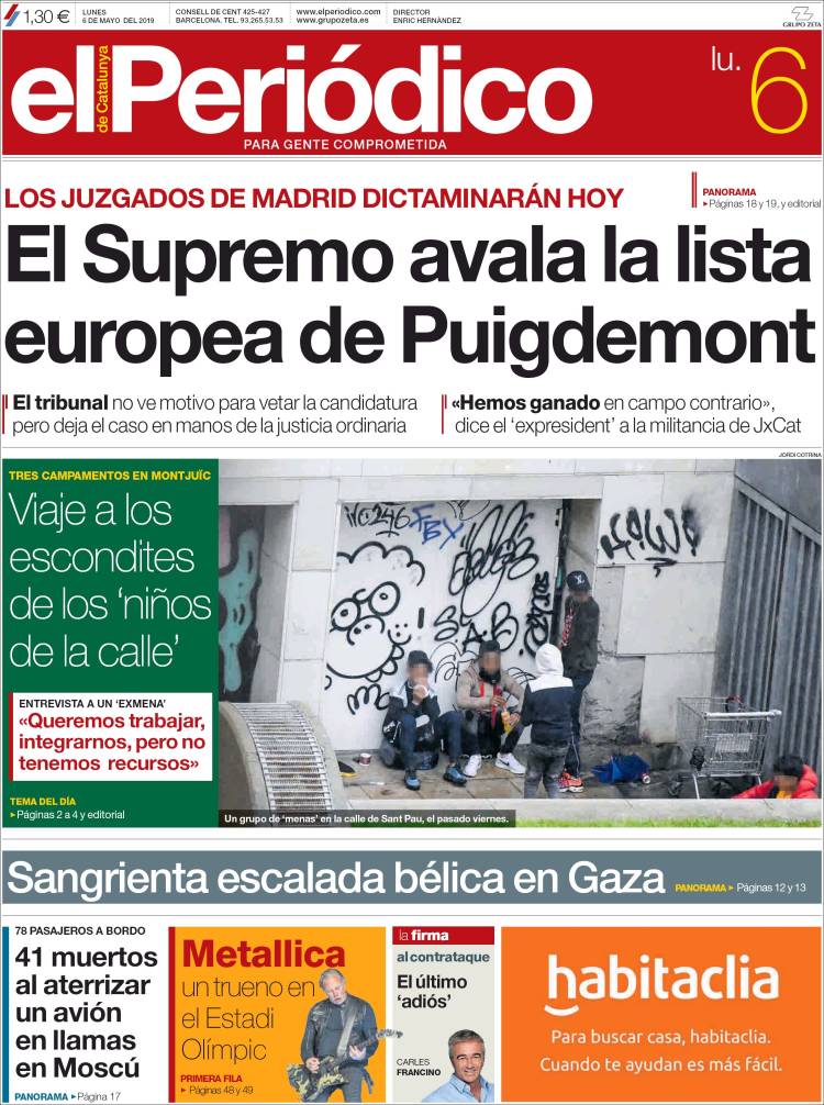 Portada de El Periódico (España)